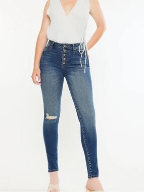 KanCan High-Rise Button-Fly Skinny Jeans